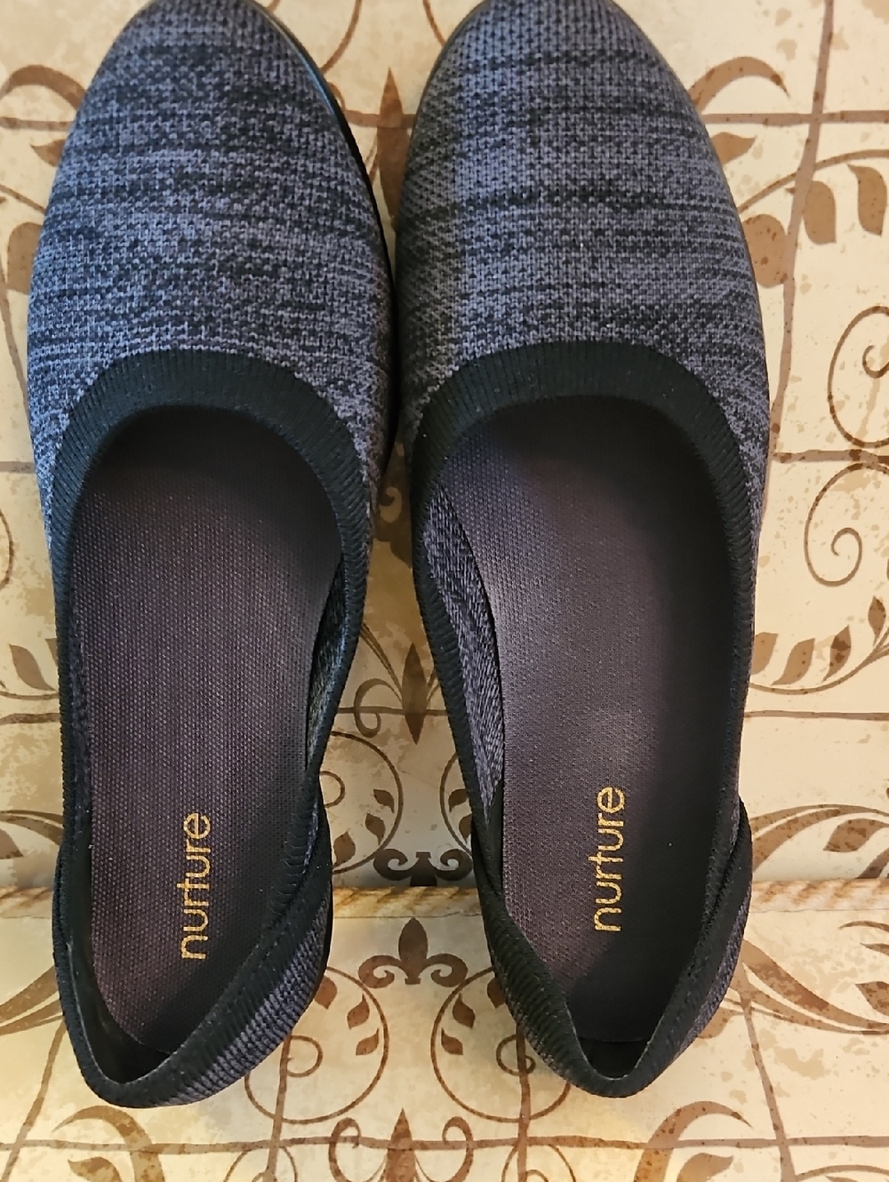 Nurture by Lamaze Women’s Knit Slip-On Flats in Navy and Black